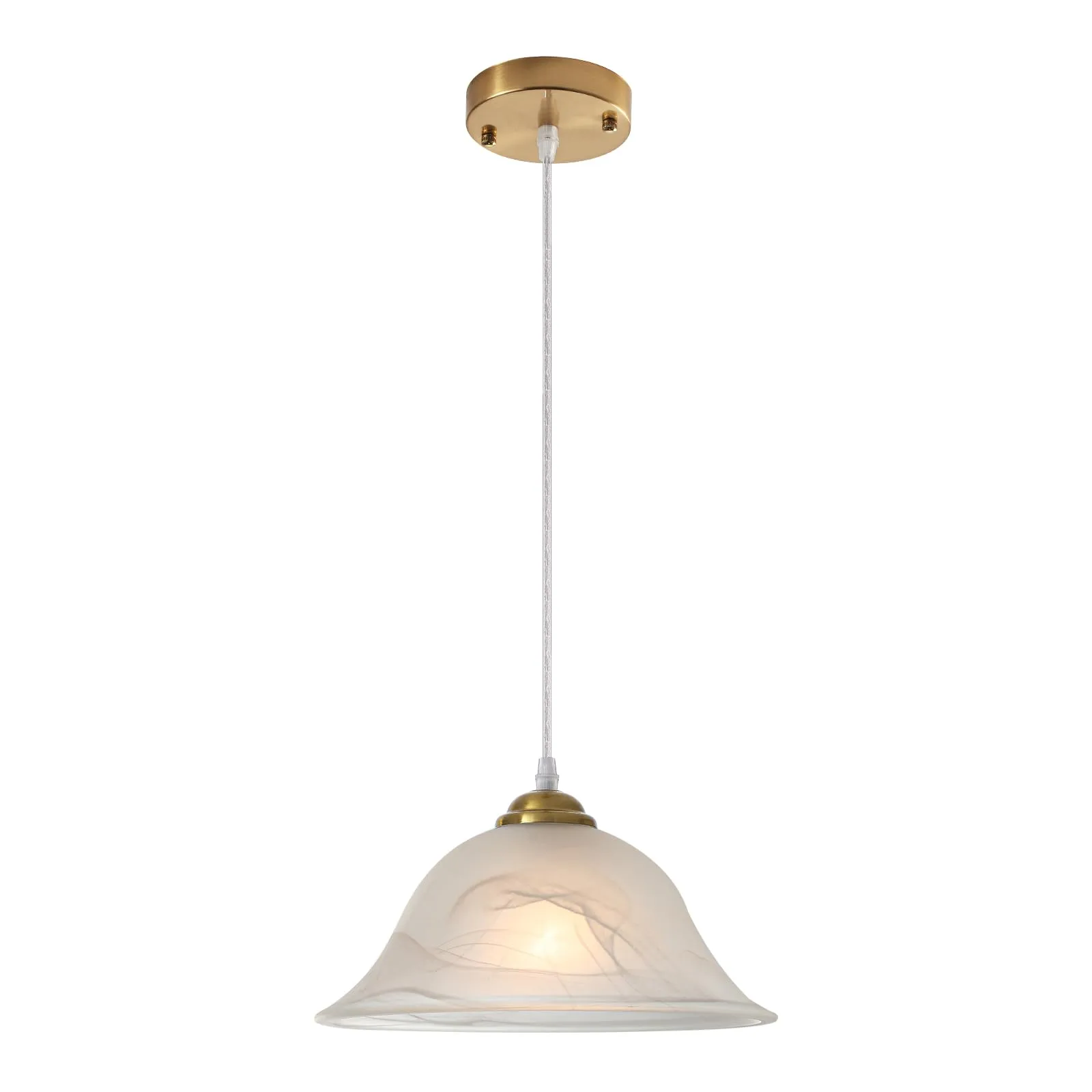 Vintage Gold Frosted Glass Pendant Light 11.8"