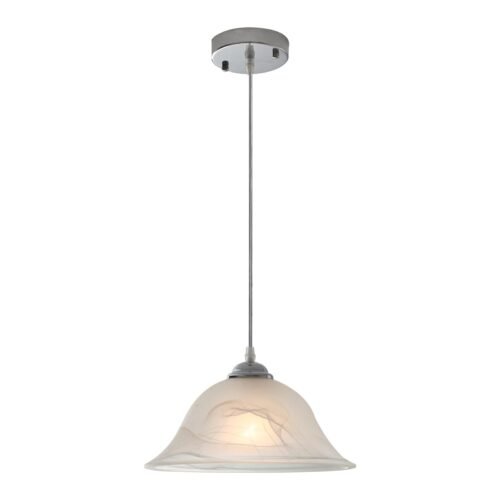 Chrome Farmhouse Frosted Glass Pendant Light 11.8"