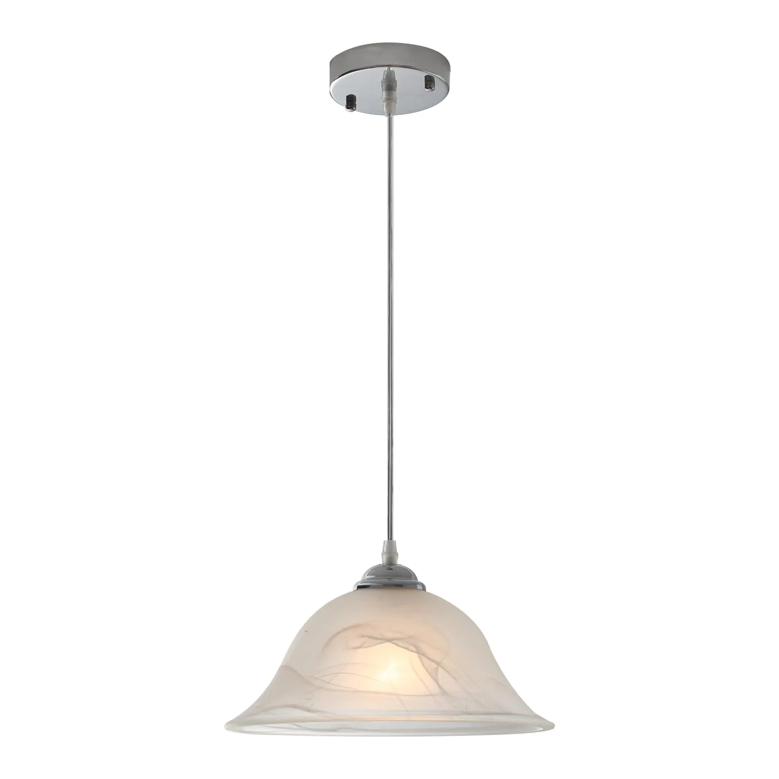 Chrome Farmhouse Frosted Glass Pendant Light 11.8"