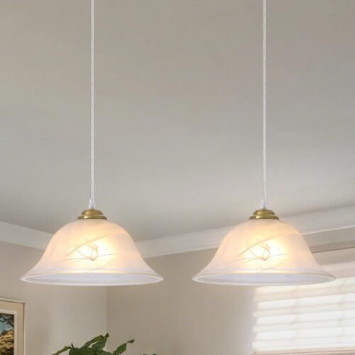 Gold Frosted Glass Pendant Light 11.8