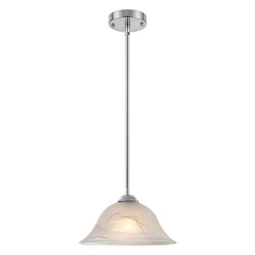 Chrome Farmhouse Frosted Glass Pendant Light 11.8