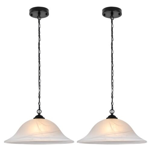 Black Farmhouse Milk Glass Pendant Light 16