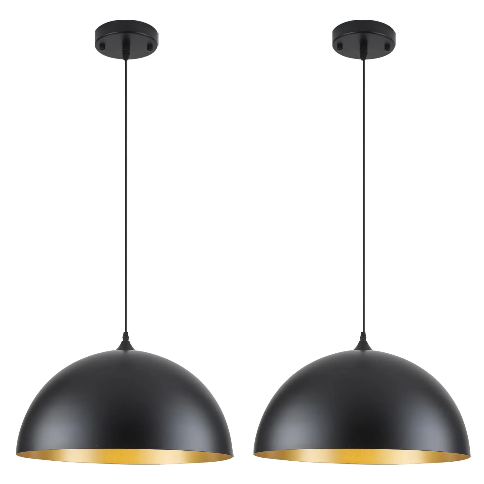 19.7" Black Large Oversized Modern Farmhouse Pendant Light 2-Pack