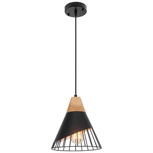 9.4" Black Modern Farmhouse Pendant Light