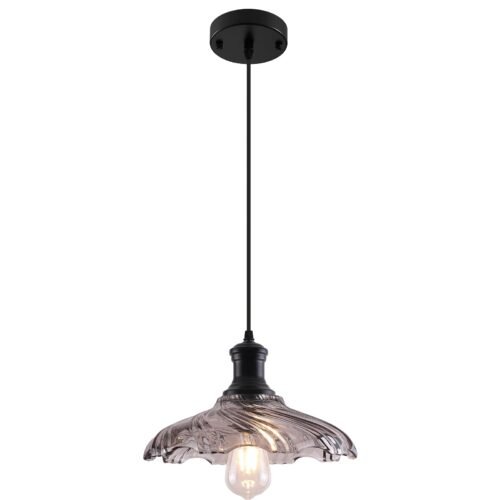 12" Black and Gray Farmhouse Pendant Light