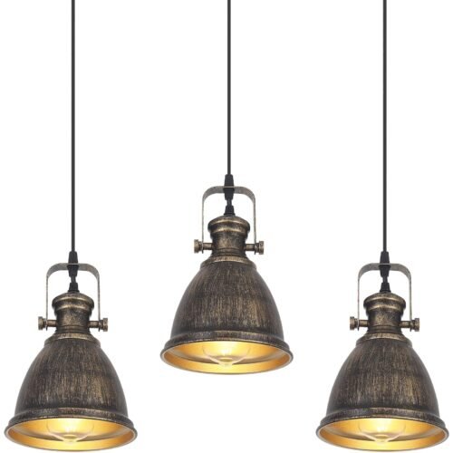 6.5" Bronze Vintage Farmhouse Pendant Light 3-Pack