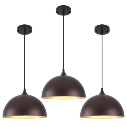 12" Oil-Rubbed Bronze Modern Farmhouse Pendant Light 3-Pack