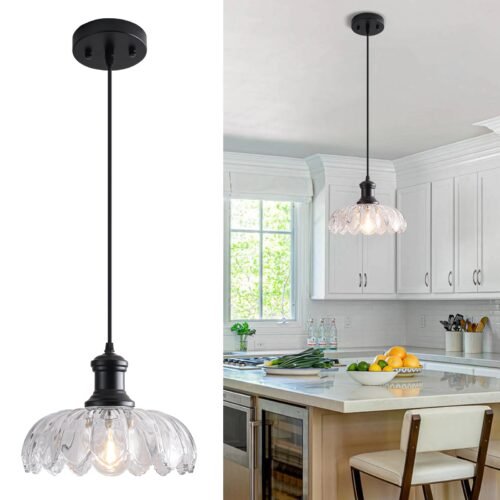 Vintage Glass Farmhouse Pendant Light