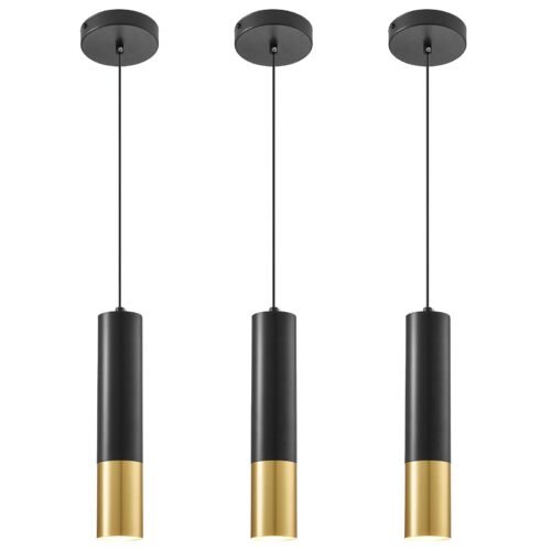 Black and Gold Modern Pendant Light 4000K 3-Pack