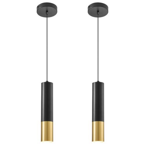 Black and Gold Modern Pendant Light 4000K 2-Pack