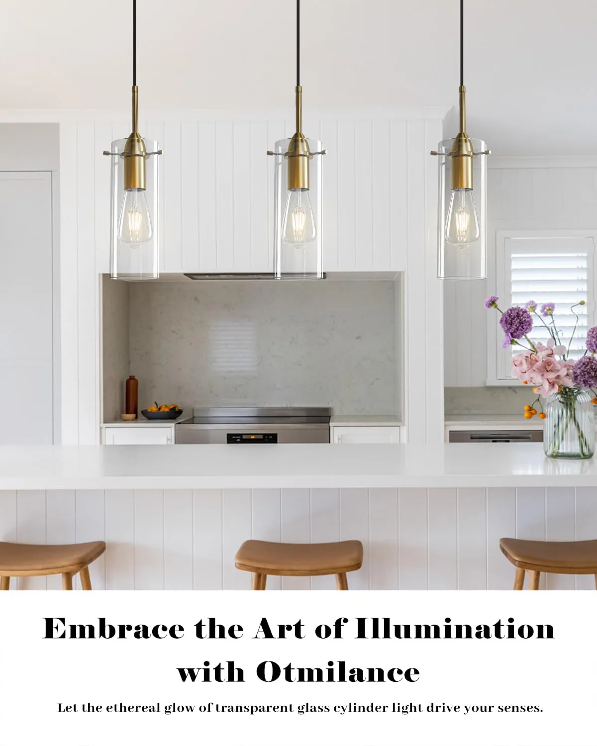 Gold Blown Glass Pendant Light - Image 2