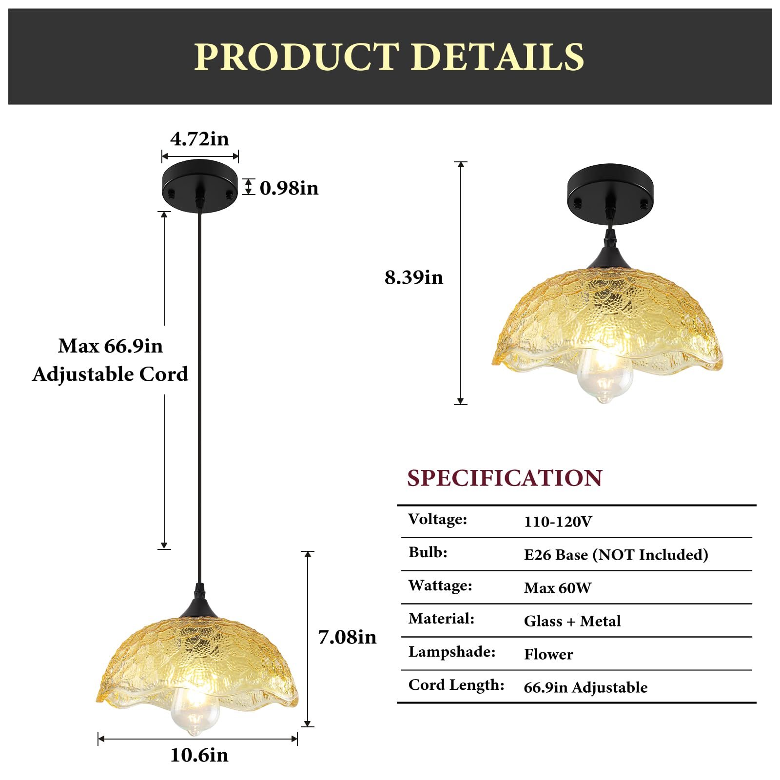 Gold Glass Pendant Light for Kitchen Island - Image 2