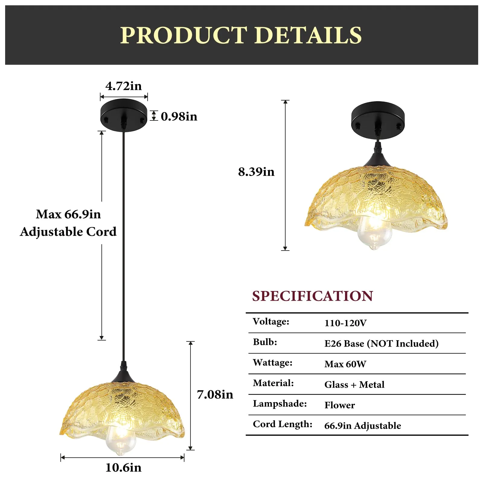 Gold Glass Pendant Light for Kitchen Island - Image 2