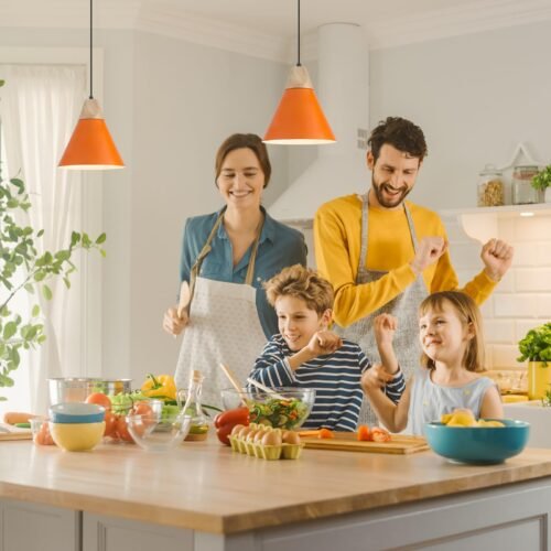 9.4" Orange Plug-in Pendant Light 2-Pack
