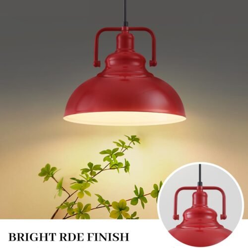 11.4?? ??Red Vintage Farmhouse Pendant Light 2-Pack