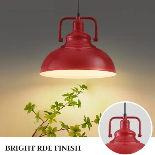 11.4?? ??Red Vintage Farmhouse Pendant Light 2-Pack
