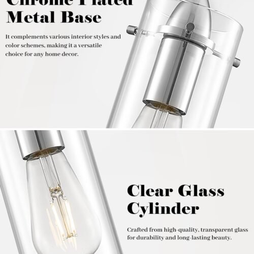 Chrome Modern Glass Pendant Light 3-Pack