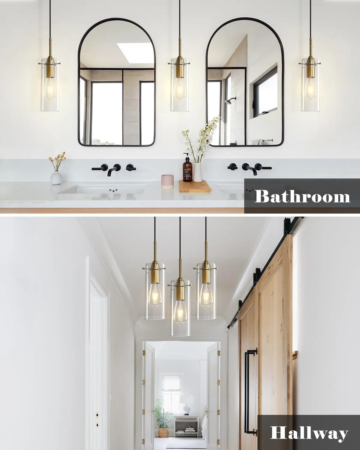 Gold Blown Glass Pendant Light - Image 6