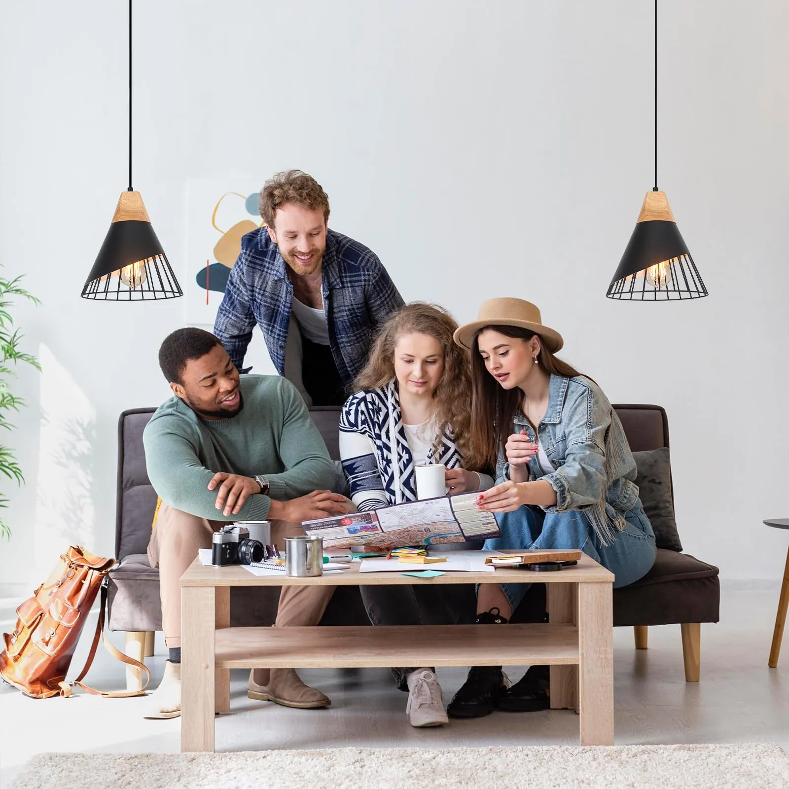 9.4" Black Modern Farmhouse Pendant Light - Image 7