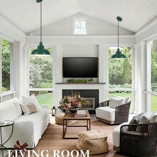 11.4" Green Modern Farmhouse Pendant Light 2-Pack