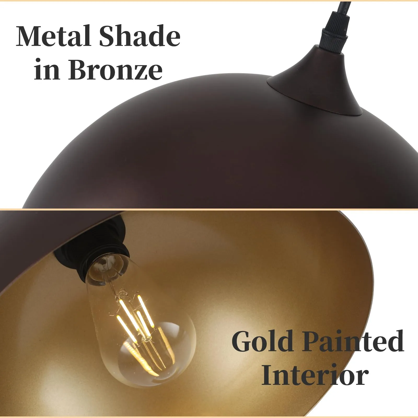 12" Oil-Rubbed Bronze Modern Farmhouse Pendant Light 3-Pack - Image 6