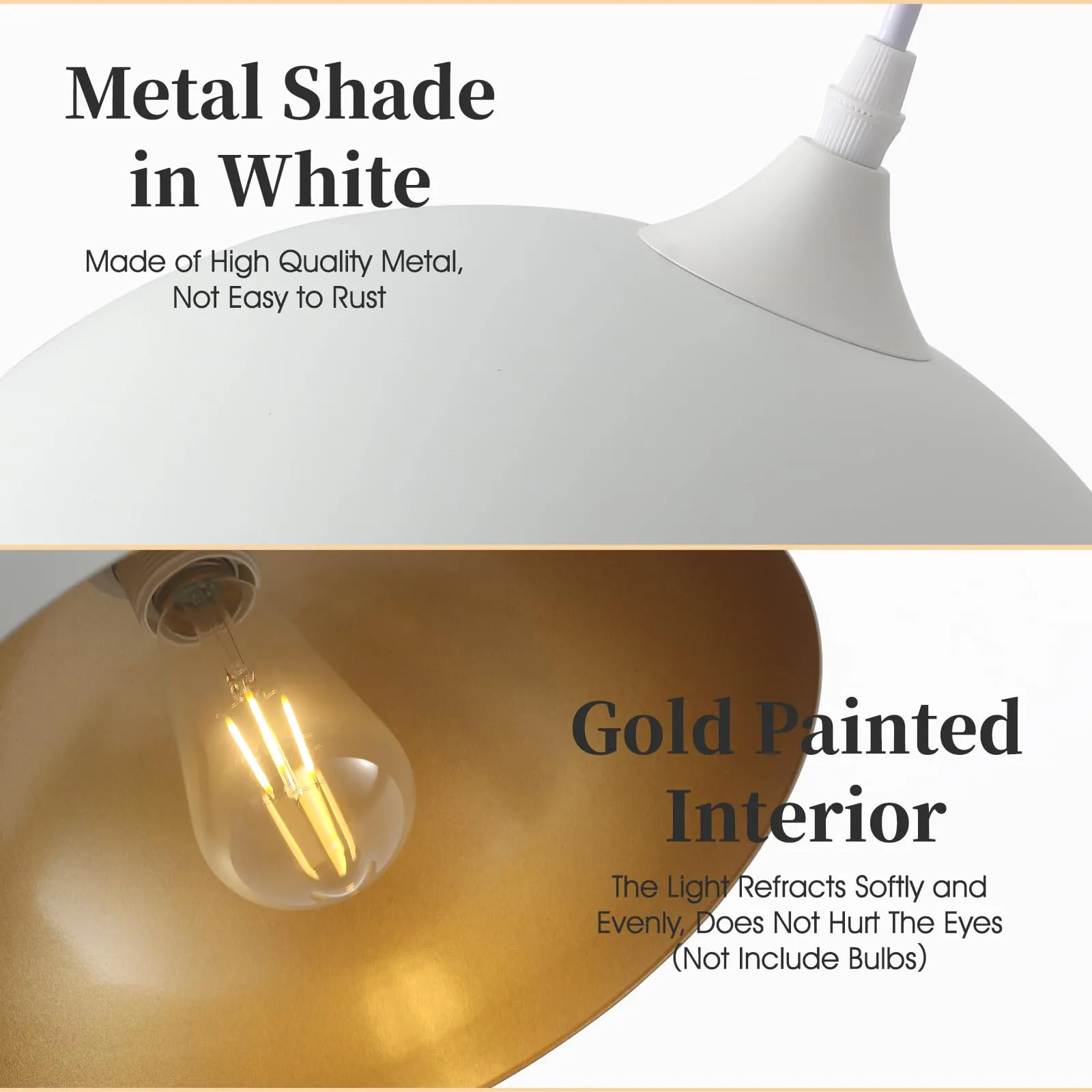 11.8" White Modern Farmhouse Pendant Light 2-Pack - Image 6