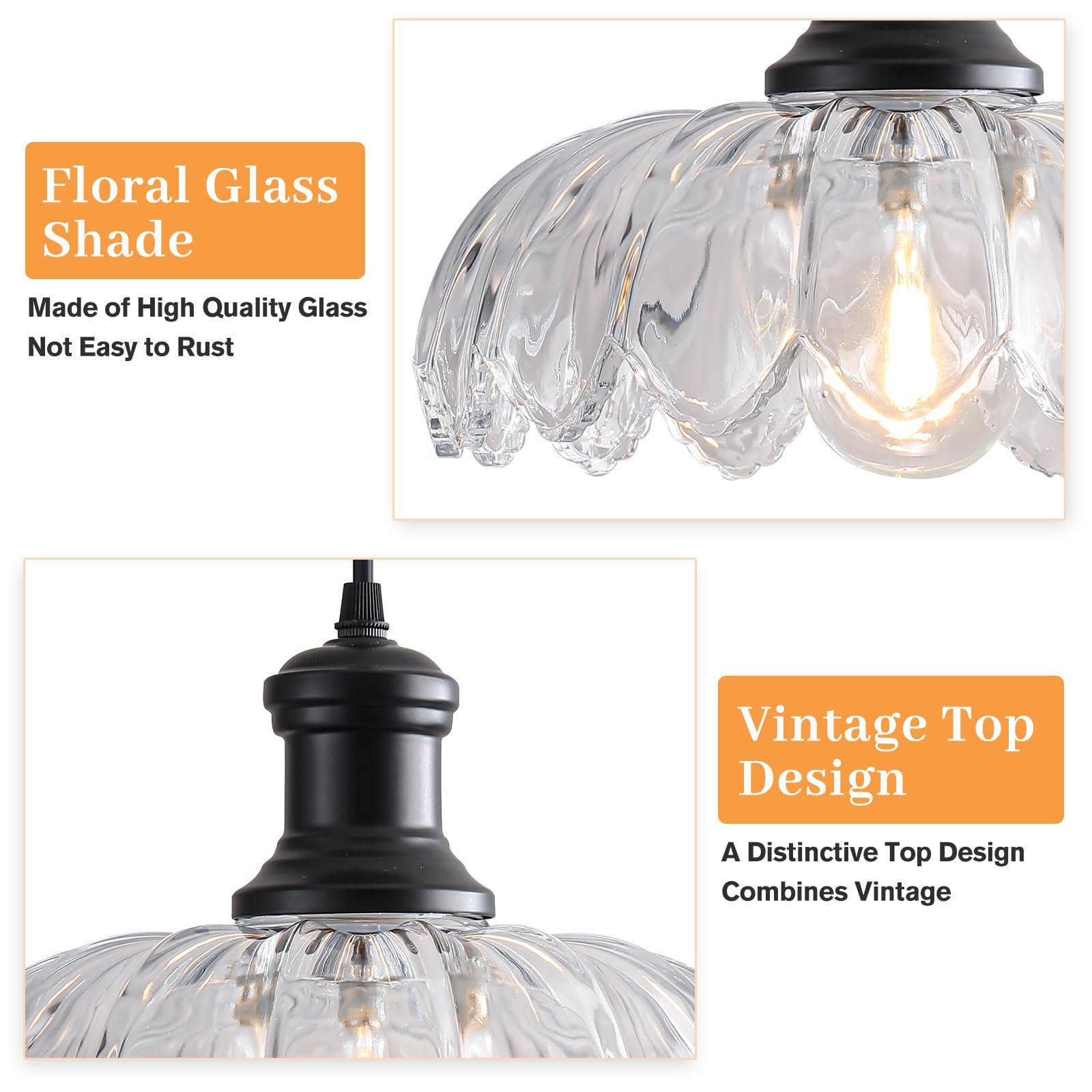 Vintage Glass Farmhouse Pendant Light - Image 8