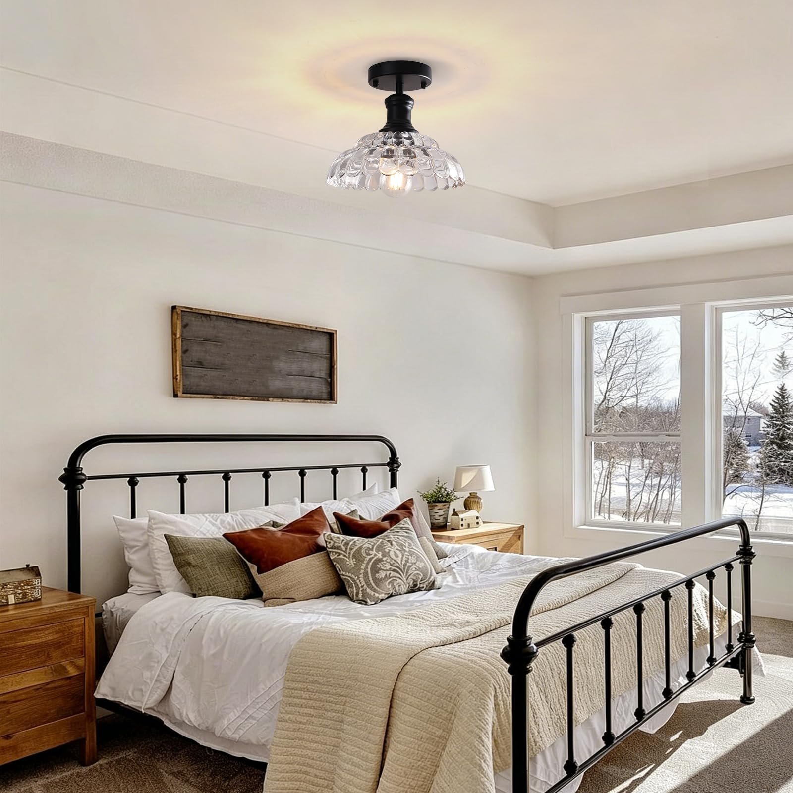 Vintage Semi Flush Mount Ceiling Light - Image 8
