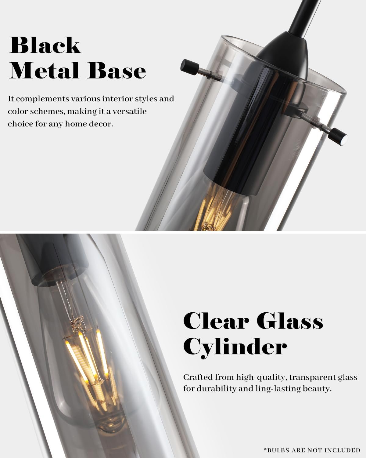 Smoke Gray Modern Glass Pendant Light 3-Pack - Image 5