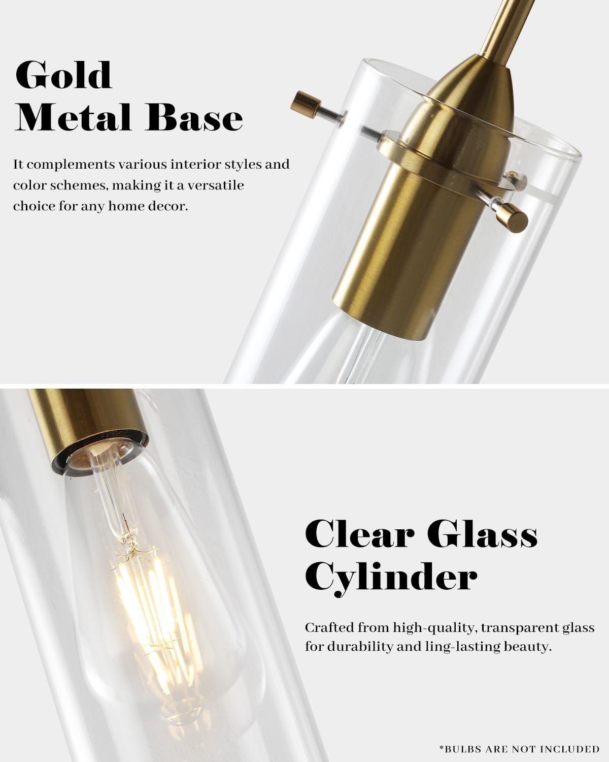 Gold Modern Blown Glass Pendant Light 2-Pack - Image 7