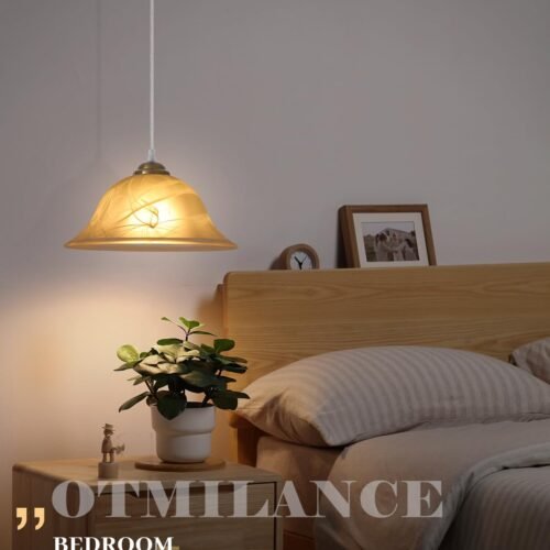Gold Frosted Glass Pendant Light 11.8
