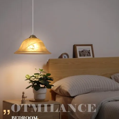 Gold Frosted Glass Pendant Light 11.8