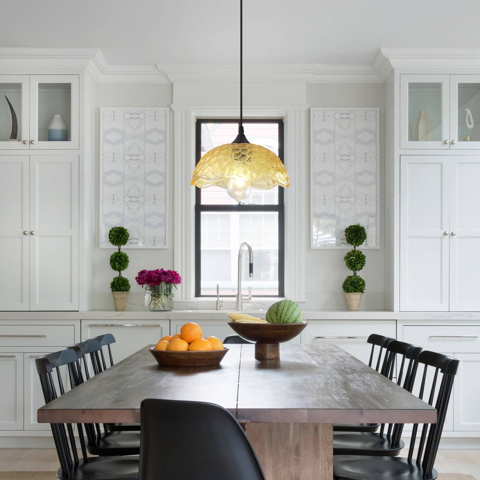 Gold Glass Pendant Light for Kitchen Island - Image 7