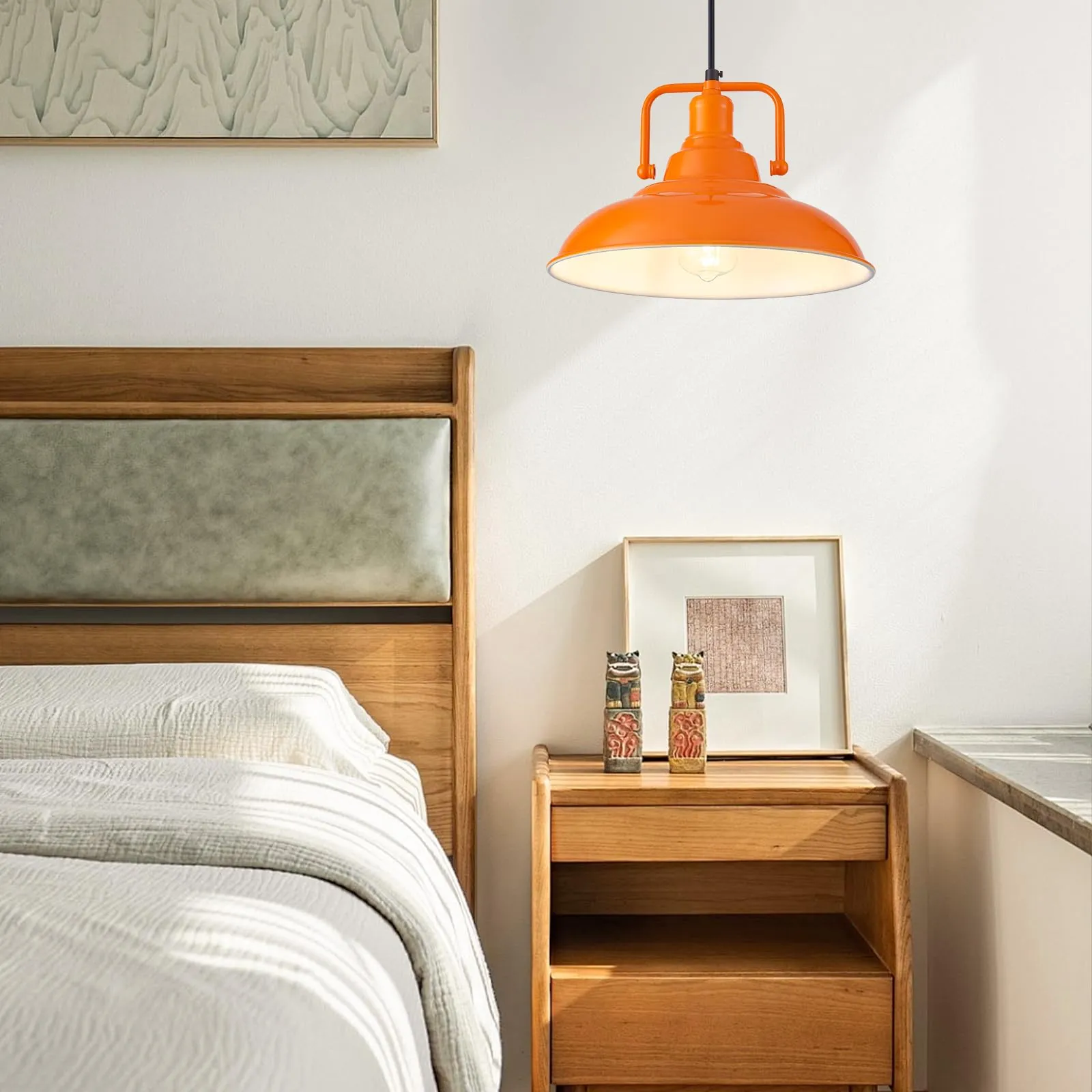12.5" Orange Modern Farmhouse Pendant Light 2-Pack - Image 7