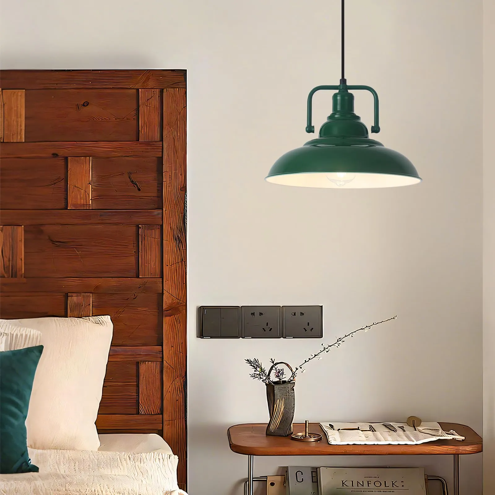 12.5" Green Modern Farmhouse Pendant Light 2-Pack - Image 7