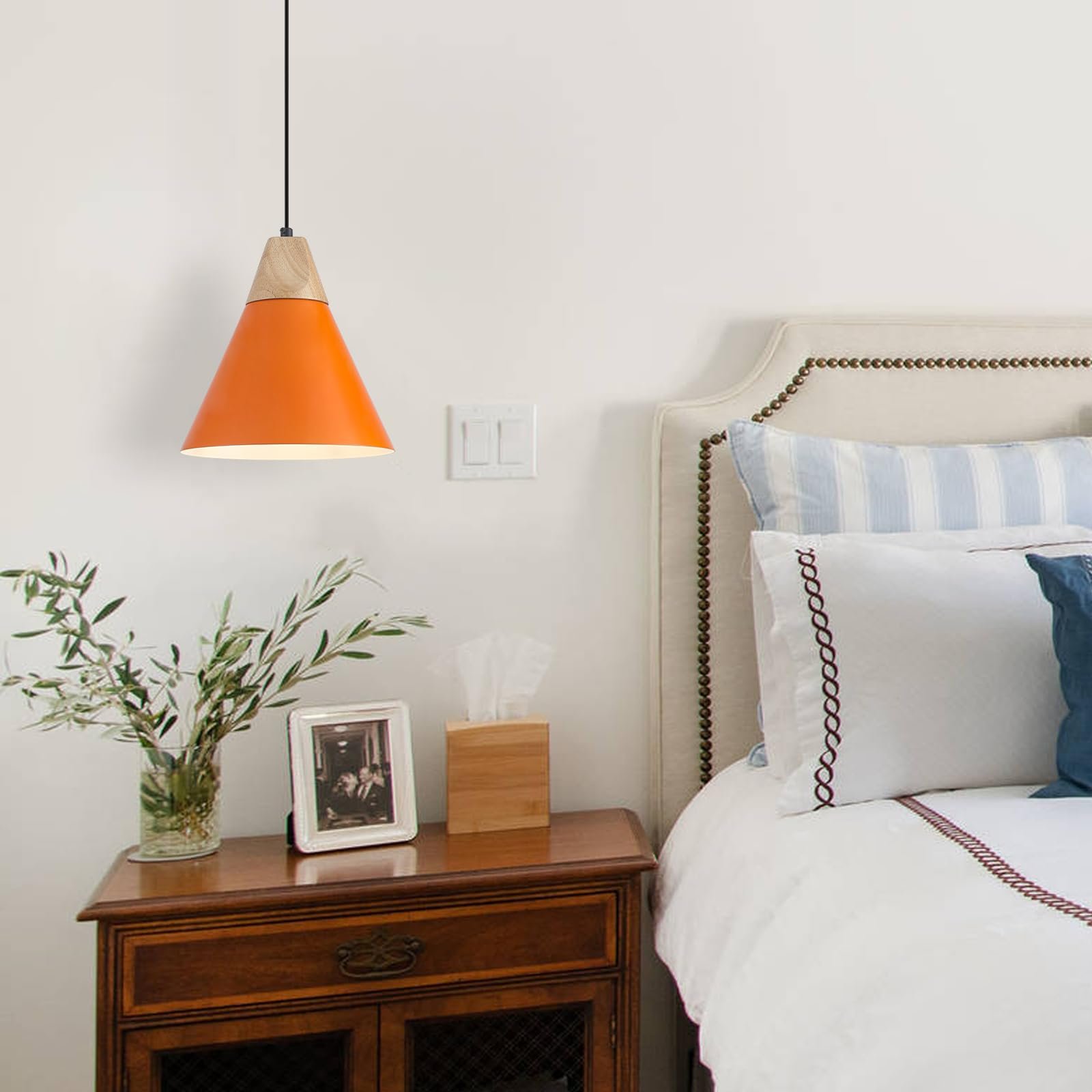 9.4" Orange Plug-in Pendant Light 2-Pack - Image 6