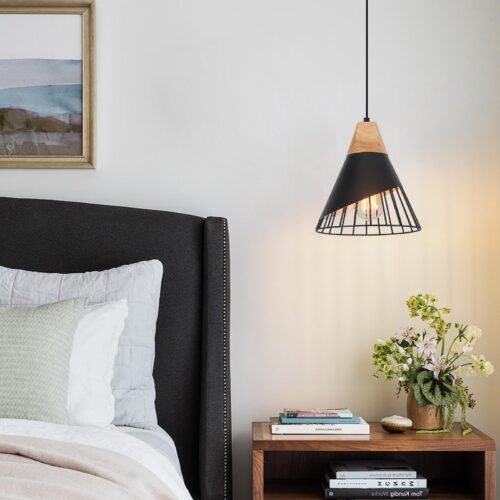 9.4" Black Farmhouse Pendant Light 3-Pack