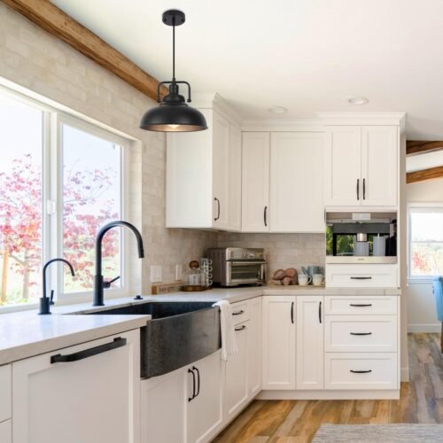 11.4" Black Vintage Farmhouse Pendant Light 2-Pack