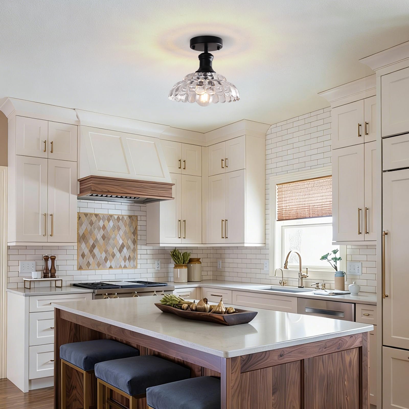 Vintage Semi Flush Mount Ceiling Light - Image 7