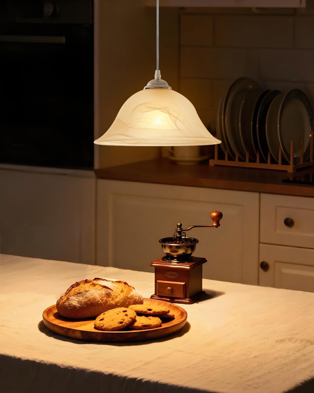 Chrome Farmhouse Frosted Glass Pendant Light 11.8" - Image 6
