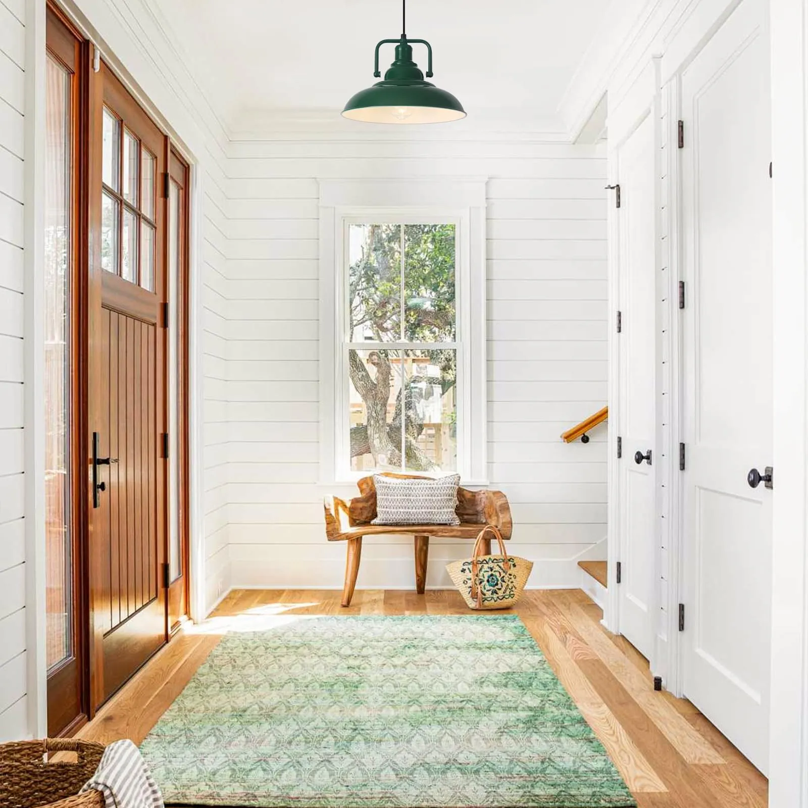 12.5" Green Modern Farmhouse Pendant Light 2-Pack - Image 5