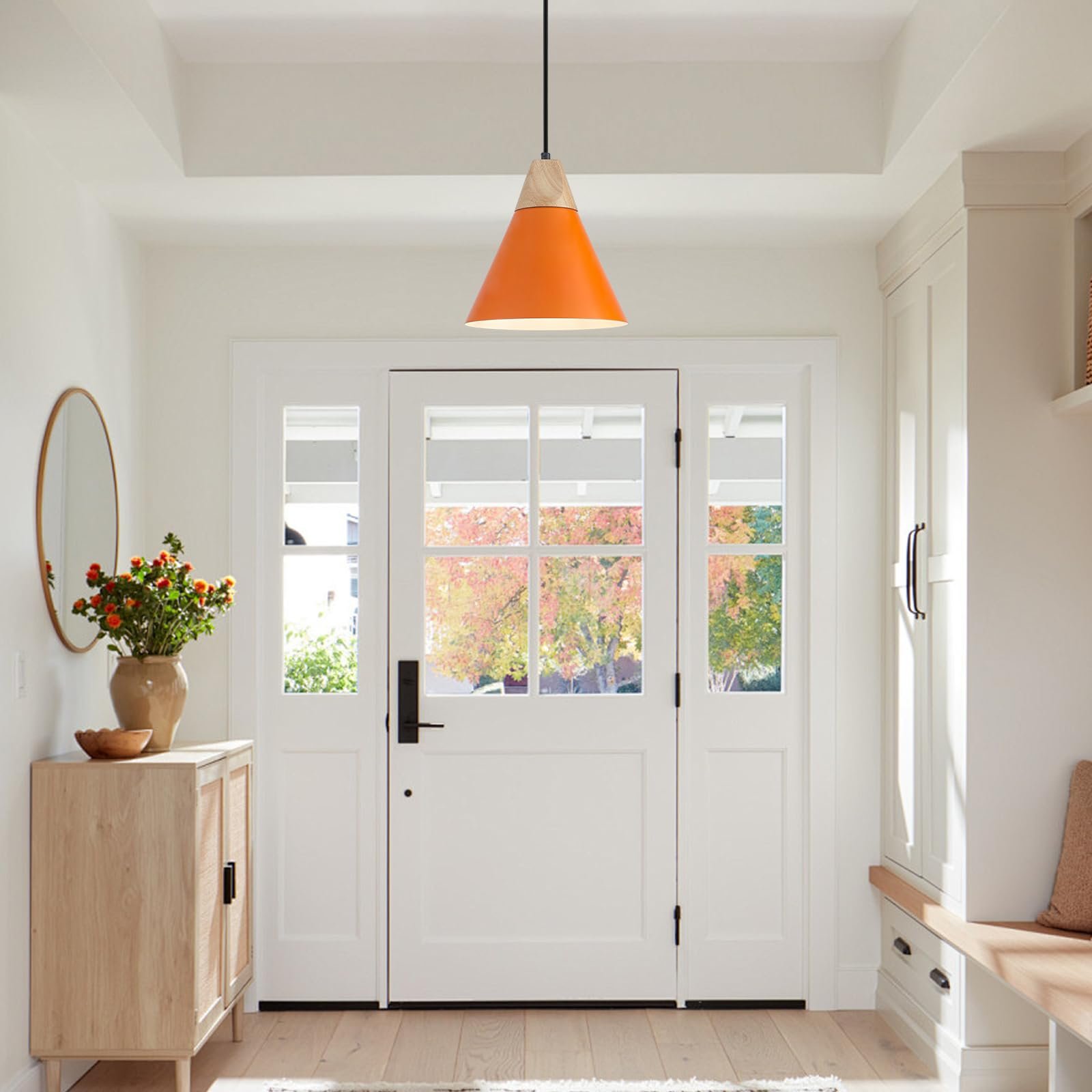 9.4" Orange Plug-in Pendant Light 2-Pack - Image 5
