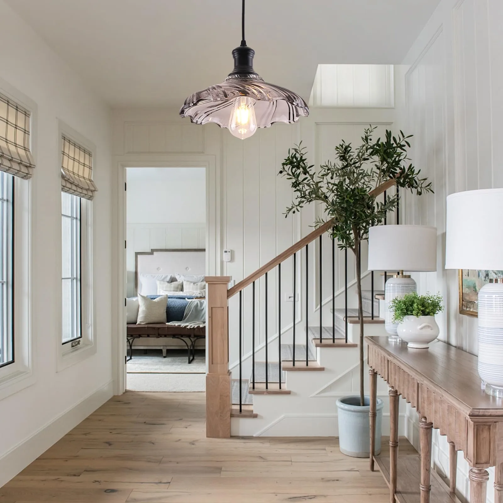 12" Black and Gray Farmhouse Pendant Light - Image 7