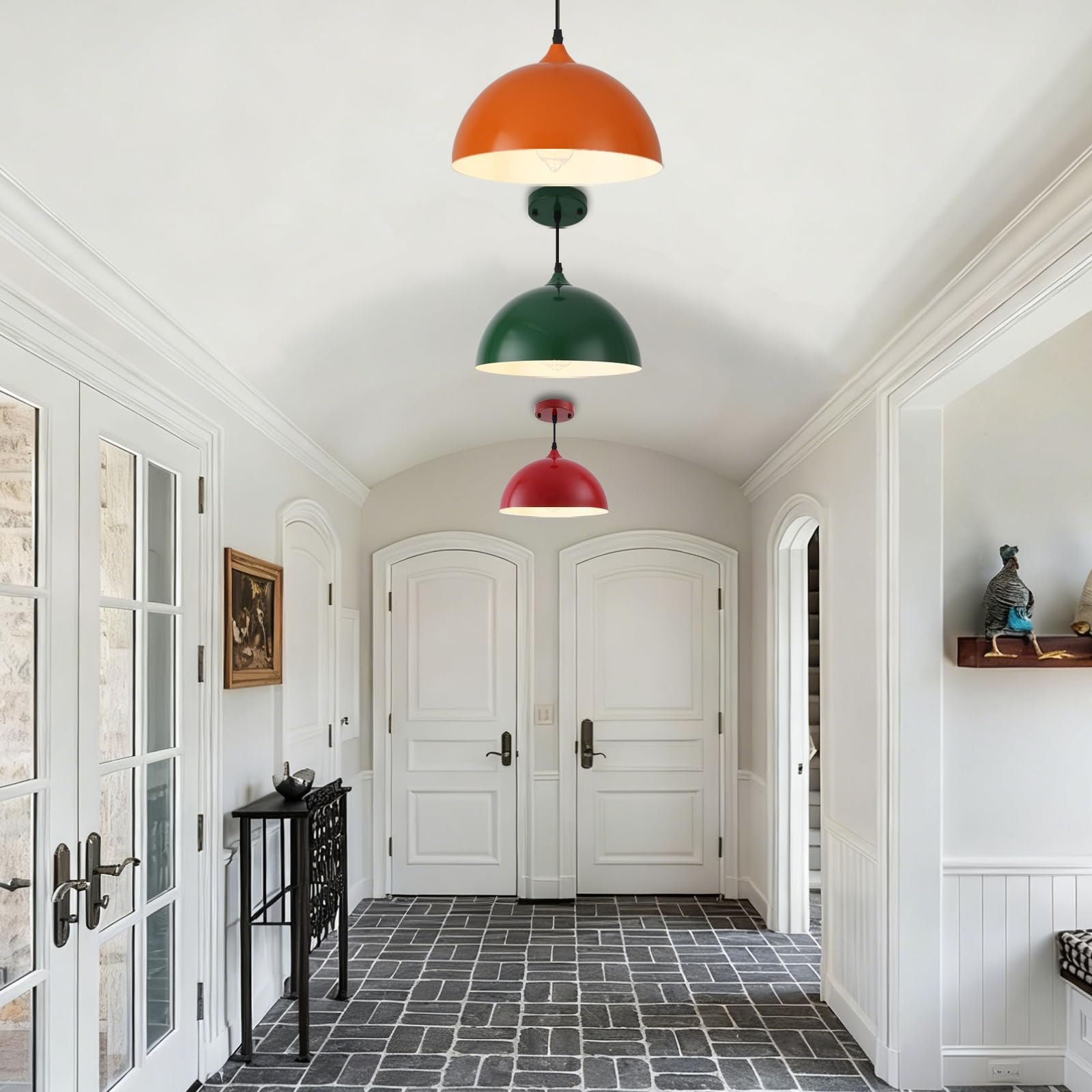 11.8" Colorful Dome Modern Pendant Light 3-Pack - Image 7