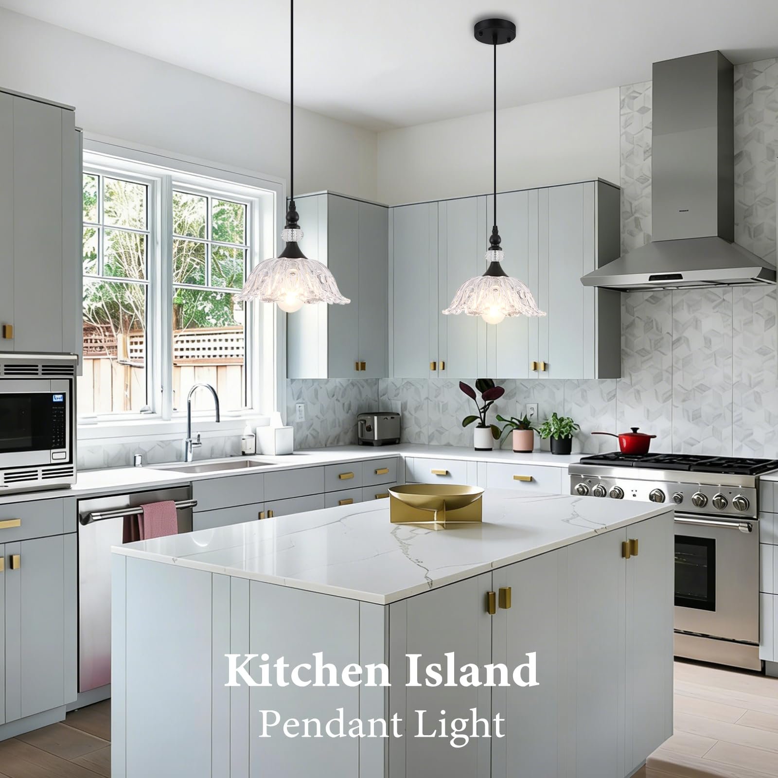 Vintage Black Pendant Light with Glass Shade - Image 5