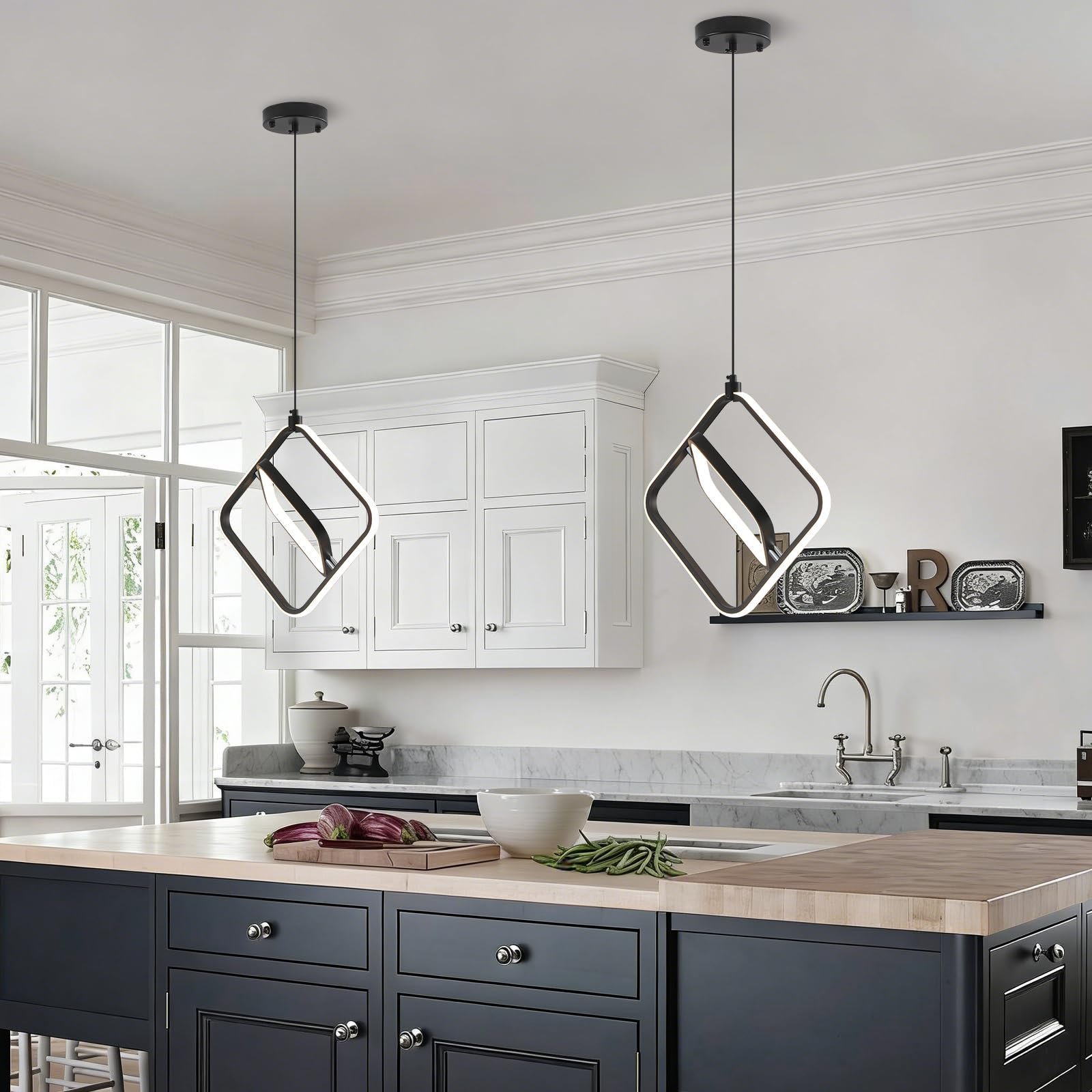 Modern LED Square Pendant Light 3000K 2-Pack - Image 4