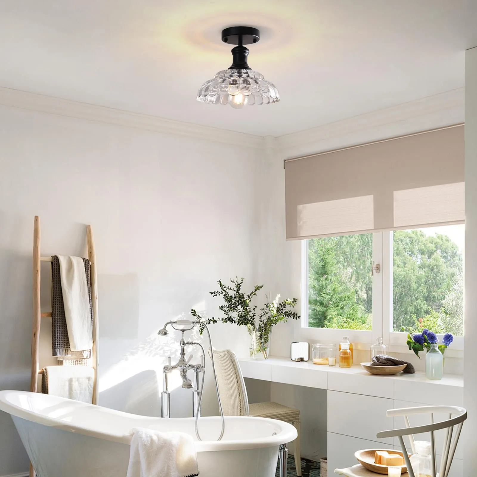 Vintage Semi Flush Mount Ceiling Light - Image 6