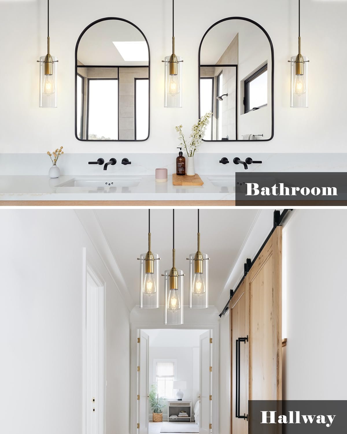 Gold Modern Blown Glass Pendant Light 2-Pack - Image 6