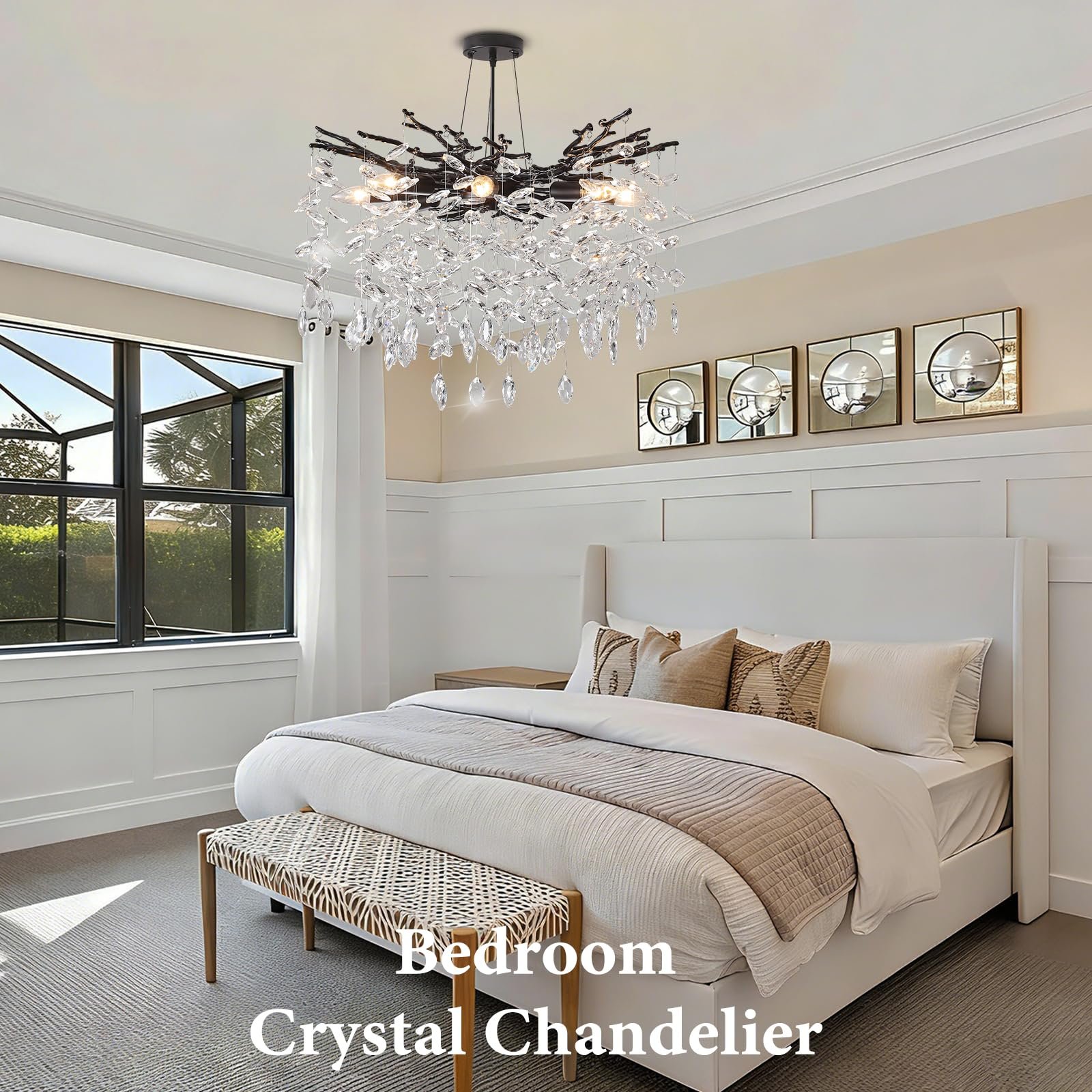 Black Tree Branch Crystal Chandelier 8-Light - Image 8