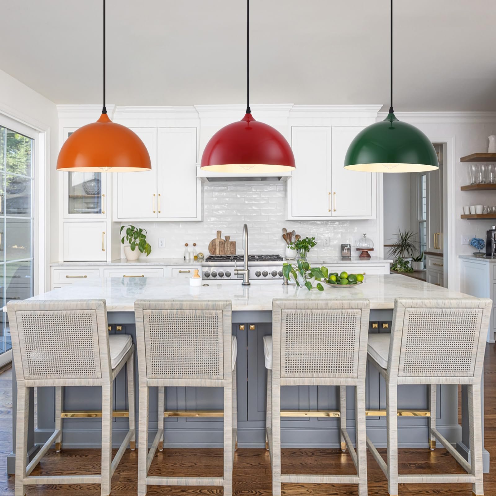 11.8" Colorful Dome Modern Pendant Light 3-Pack - Image 6